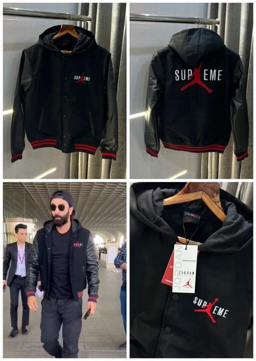 Air Jordan Supreme Edition Black Imported Varsity Jacket