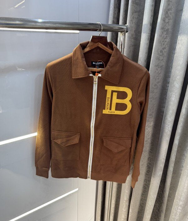 Balmain Paris Brown Designer Limited Edition Imported Premium Jacket