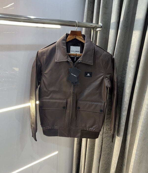 Dolce & Gabban A Brown Premium Leather Jacket