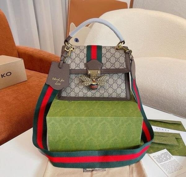 Gucci Bee Queen Top Handle Shoulder Bag With Originalbox Dustcover