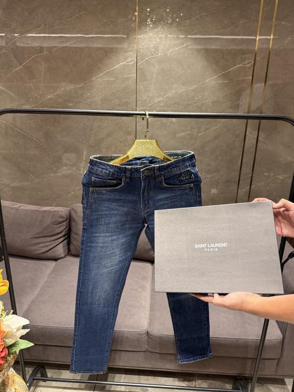 Saint Laurent Ysl Blue Shade Denim With Box