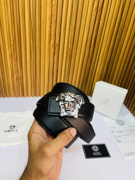 Versace Silver Black Premium Quality Belt