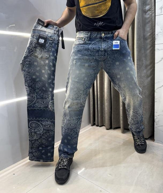 Amiri Greenish All Over Print Imported Designer Denim