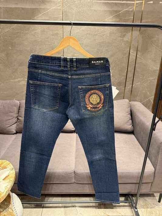 Balmain Dark Wash Premium Back Embroidery Denim