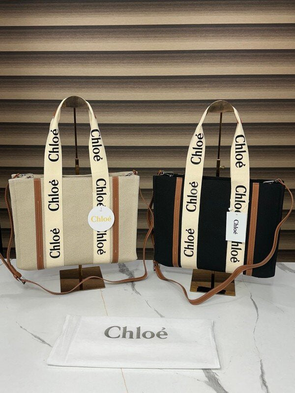 Chloe Top Zip Medium Tote Bag With Dustbag Slingbelt
