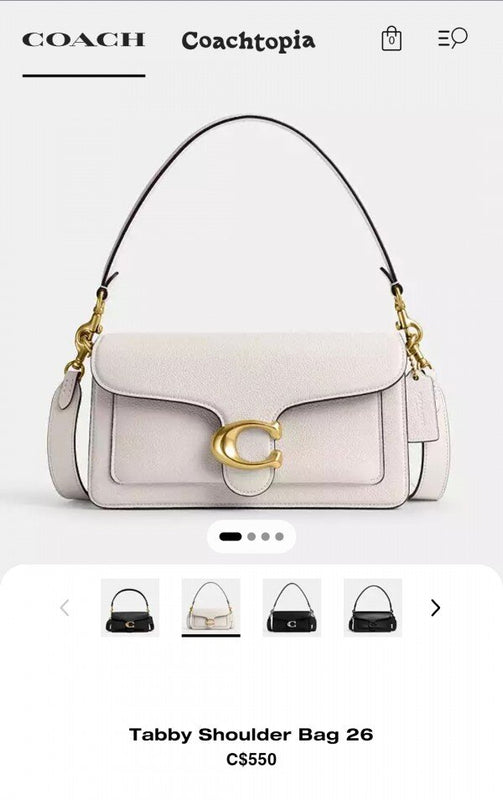 Coach Tabby 26 Shoulder Bag With Box Dustbag Slingbelt Card