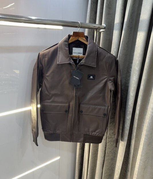 Dolce & Gabban A Brown Premium Leather Jacket