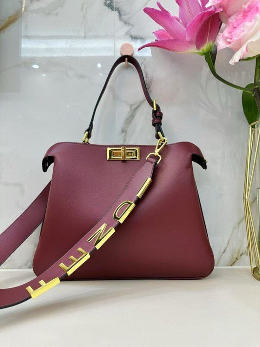 Fendi Peekabo Soft Leather Edition With Dust Bag(88836-Wine)