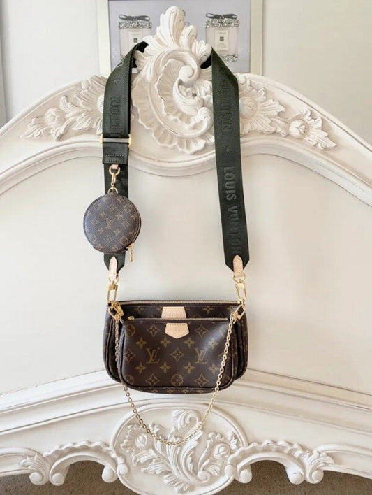 Louis Vuittion Multi Pochette Sling Bag With Box Dustbag Slingbelt Coinpouch Bill