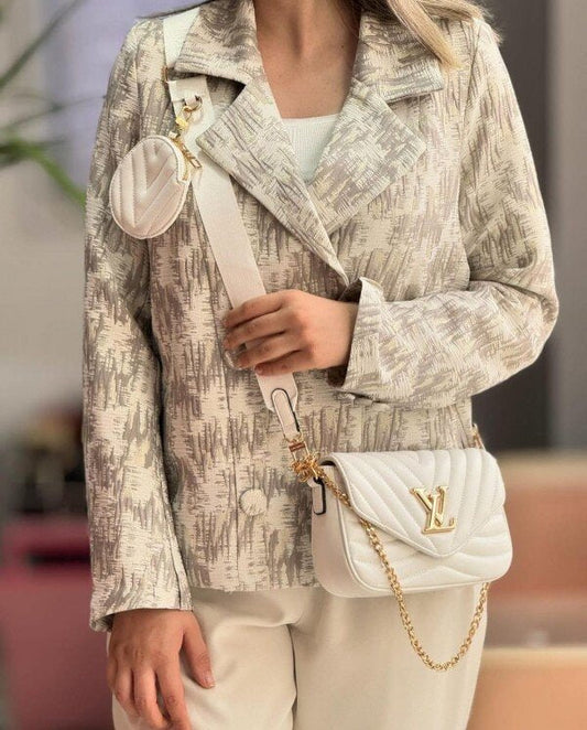 Louis Vuitton Lv Multi Pochette Wave With Og Box Dust Bag & Extra Shoulder Strap (White - 352)