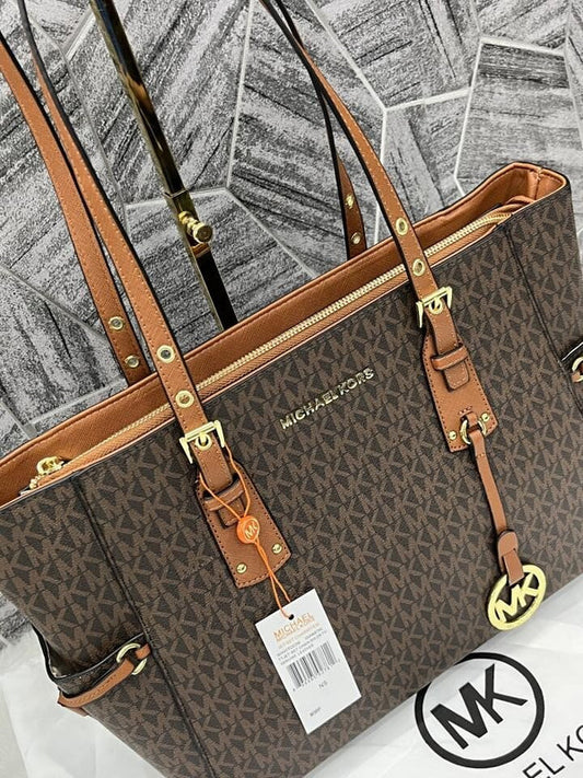Michael Kors Coffee-Brown Voyager With Dustcover Premium Highend