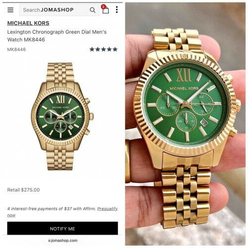 Michael Kors Ladies Watch Green Dial