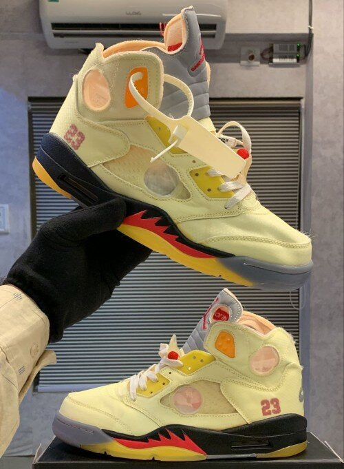 Off White X Nike Air Jordan Retro 5 Sail