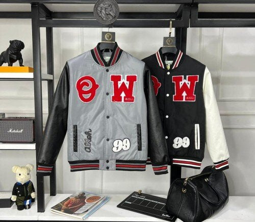 Off White Logo Patches Varsity Jackets