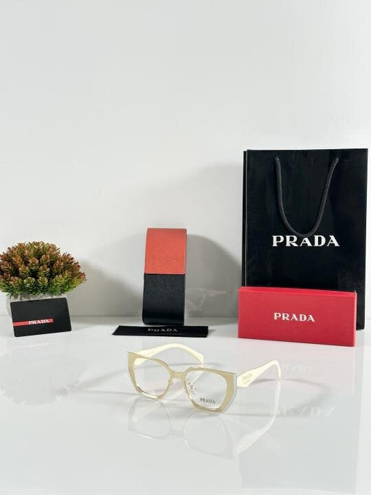 Prada Wmns 018 Gold Cream Frame