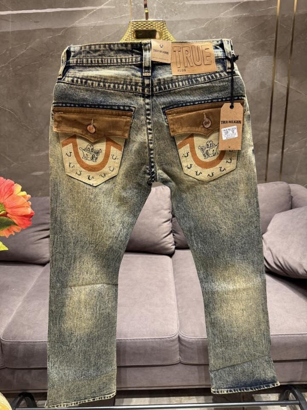 Sale True Religion Green Wash Premium Pocket Imported Bootcut Denim